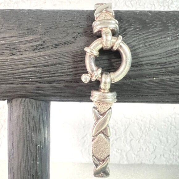 Milor Italy 925 Sterling Silver XO Link Bracelet – 17.3g Hugs & Kisses Design - Picture 1 of 7